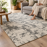 Tapete mesclado Off White com Cinza em sala de estar