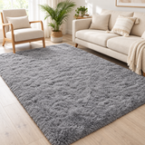 Tapete felpudo Cinza de 1,5 × 2 m em sala