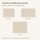 Guia de medidas: 1,5 × 2 m; 1,5 × 2,5 m; 2 × 2,5 m