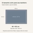 Guia de medidas do tapete: 40 × 60 cm, equivalente a 400 × 600 mm