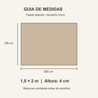Guia de medidas: 150 × 200 cm e altura de 4 cm